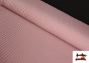 Venta online de Tela de Jersey de Punto Rayas Canalé color Rosa pálido