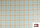 Comprar Tela de Viella Estampado Cuadros Azul y Beige