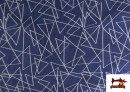 Venta de Tela Tejana Estampado Abstracto Triangulos color Azul