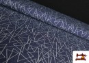 Venta online de Tela Tejana Estampado Abstracto Triangulos color Azul Marino