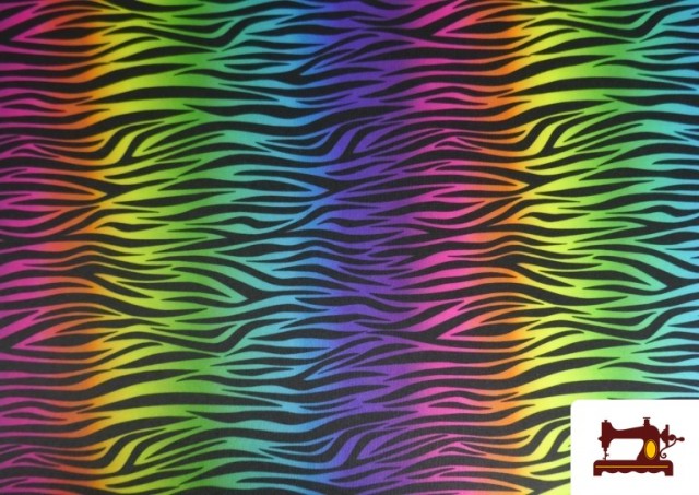 Venta de Tela de Punto de Seda Estampado Animal Multicolor