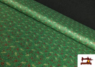 Tela de Algodón de Navidad Acebo color Verde