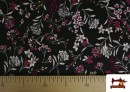 Venta online de Tela de Punto Viscosa Floral Granate