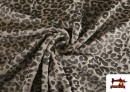 Comprar online Punto de Terciopelo Animal Print Leopardo color Gris claro