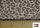 Venta online de Punto de Terciopelo Animal Print Leopardo color Gris claro