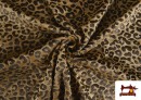 Venta de Punto de Terciopelo Animal Print Leopardo color Beige
