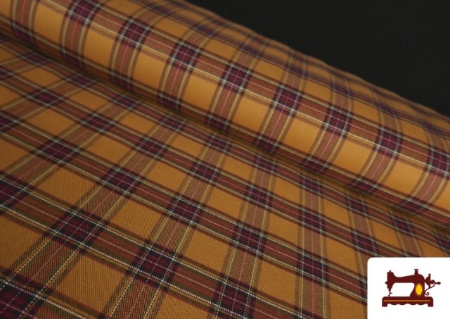 Tela de Tartan de Cuadros Caqui y Mostaza color Mostaza