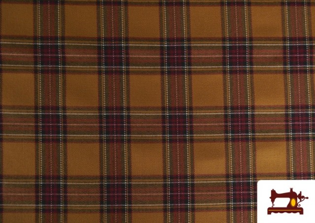 Venta de Tela de Tartan de Cuadros Caqui y Mostaza color Mostaza