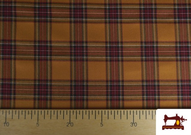 Comprar online Tela de Tartan de Cuadros Caqui y Mostaza color Mostaza