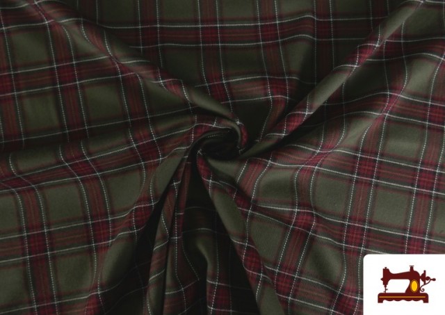 Venta de Tela de Tartan de Cuadros Caqui y Mostaza color Caqui