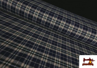 Tela de Tartan de Cuadros Azul Marino