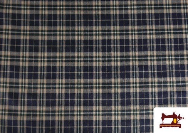 Comprar Tela de Tartan de Cuadros Azul Marino