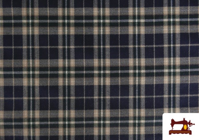 Venta de Tela de Tartan de Cuadros Azul Marino