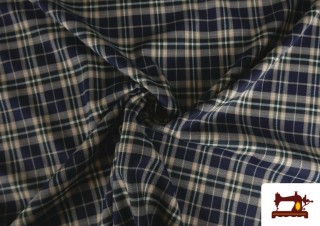 Comprar online Tela de Tartan de Cuadros Azul Marino