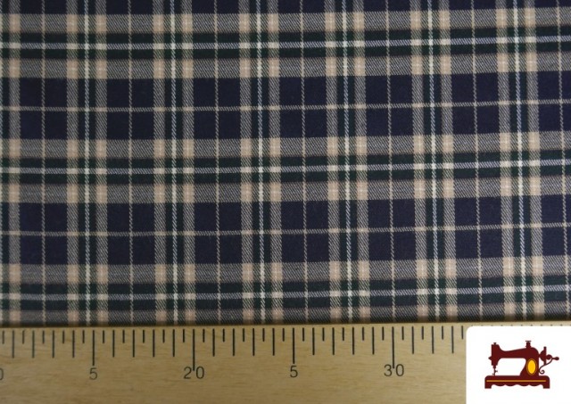 Venta online de Tela de Tartan de Cuadros Azul Marino