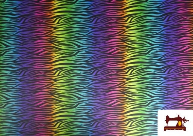 Tela de Punto de Seda Estampado Animal Multicolor - Pieza 10 Metros