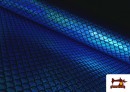 Venta online de Tela de Lycra Escamas de Pez Holográficas - Pieza de 25 Metros color Azul