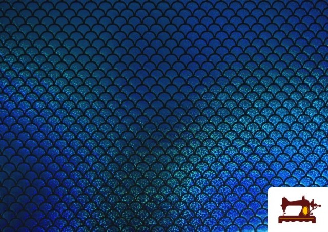 Tela de Lycra Escamas de Pez Holográficas - Pieza de 25 Metros color Azul