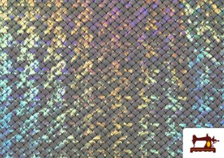 Tela de Lycra Imitación Escamas de Pez y de Sirena Holográficas - Pieza de 10 Metros color Plata