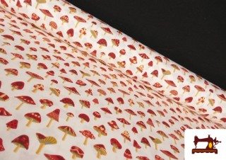 Tela de Algodón Estampado Setas