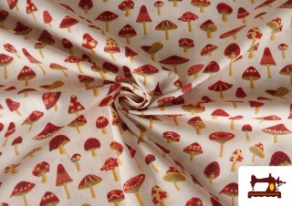 Venta online de Tela de Algodón Estampado Setas