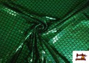 Tela de Lycra Escamas de Pez Holográficas - Pieza de 25 Metros color Verde