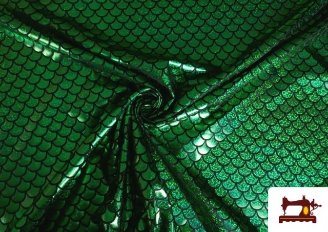 Comprar Tela de Lycra Escamas de Pez Holográficas color Verde