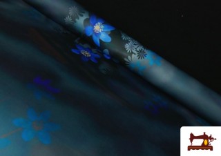 Tela de Neopreno Floral Azul