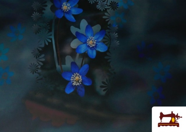 Venta de Tela de Neopreno Floral Azul