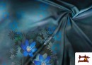 Tela de Neopreno Floral Azul