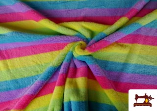 Tela de Pelo Arcoiris Multicolor Suave