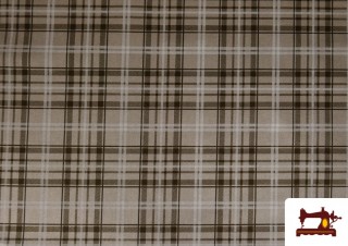 Comprar Loneta Estampada Cuadros Beige color Marrón