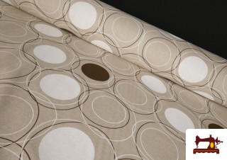 Comprar Loneta para Decoración Estampada Círculos Beige