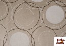 Venta online de Loneta para Decoración Estampada Círculos Beige