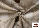 Loneta para Decoración Estampada Círculos Beige
