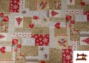 Tela de Decoración de Navidad Ancho 140cm color Beige