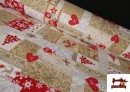 Comprar Tela de Decoración de Navidad Ancho 280 cm color Beige