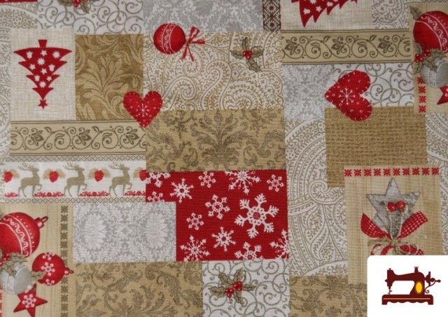 Venta de Tela de Decoración de Navidad Ancho 140cm color Beige
