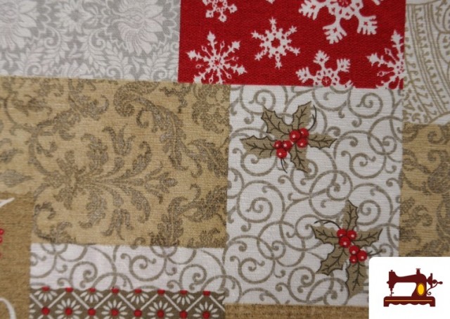 Comprar online Tela de Decoración de Navidad Ancho 280 cm color Beige