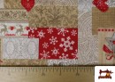 Venta online de Tela de Decoración de Navidad Ancho 140cm color Beige