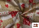 Tela de Decoración de Navidad Ancho 140cm color Beige