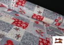Tela de Decoración de Navidad Ancho 140cm color Gris