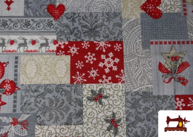 Venta de Tela de Decoración de Navidad Ancho 140cm color Gris