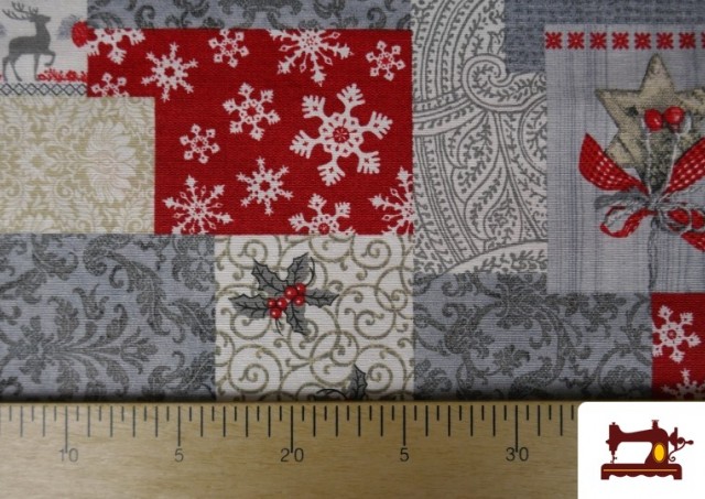 Comprar online Tela de Decoración de Navidad Ancho 280 cm color Gris