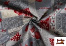 Venta online de Tela de Decoración de Navidad Ancho 140cm color Gris