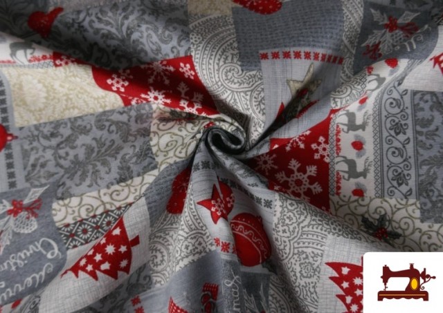 Venta online de Tela de Decoración de Navidad Ancho 140cm color Gris