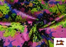 Venta online de Tela Stretch estampado Manchas de Pintura Flúor