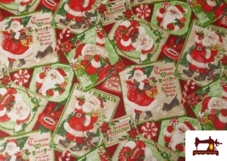 Comprar Tela de Loneta Cartas Papá Noel Ancho 140 cm
