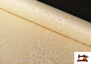Comprar online Tela de Jacquard Brocado Floral Ancho 280cm color Dorado