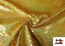 Tela de Lentejuelas Holograma Rombos Brillantes color Dorado